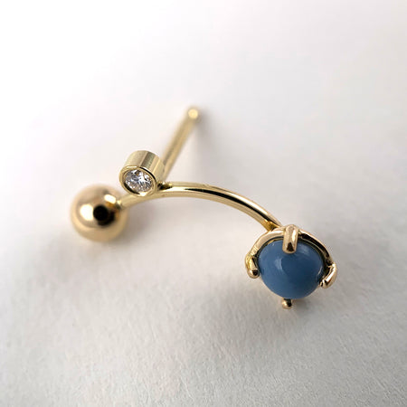 Earstud - Opal & Diamant