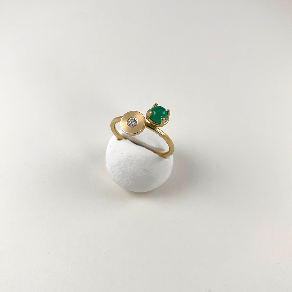 Smaragd - Diamant Ring