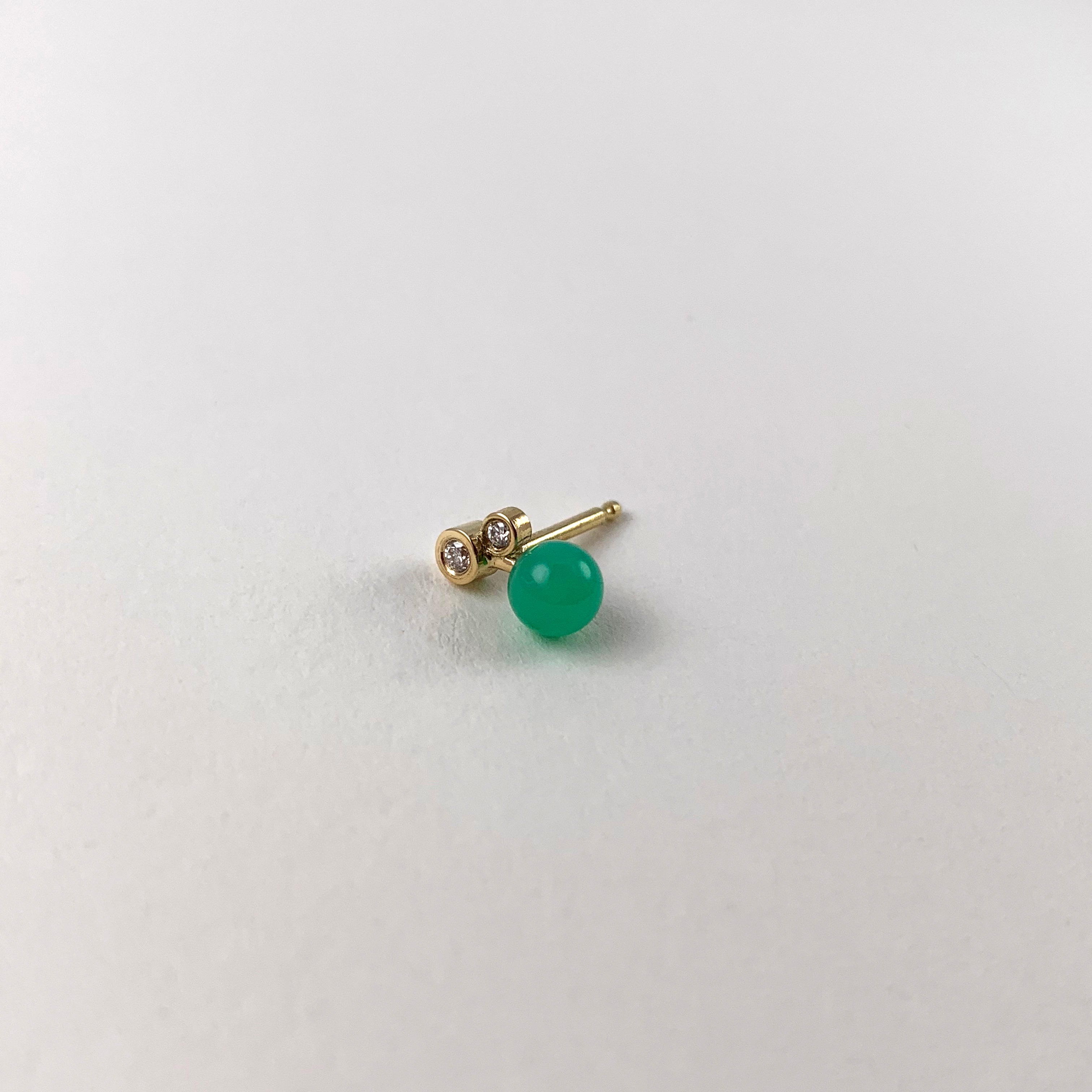 Earstud - Chrysophras & Diamanter