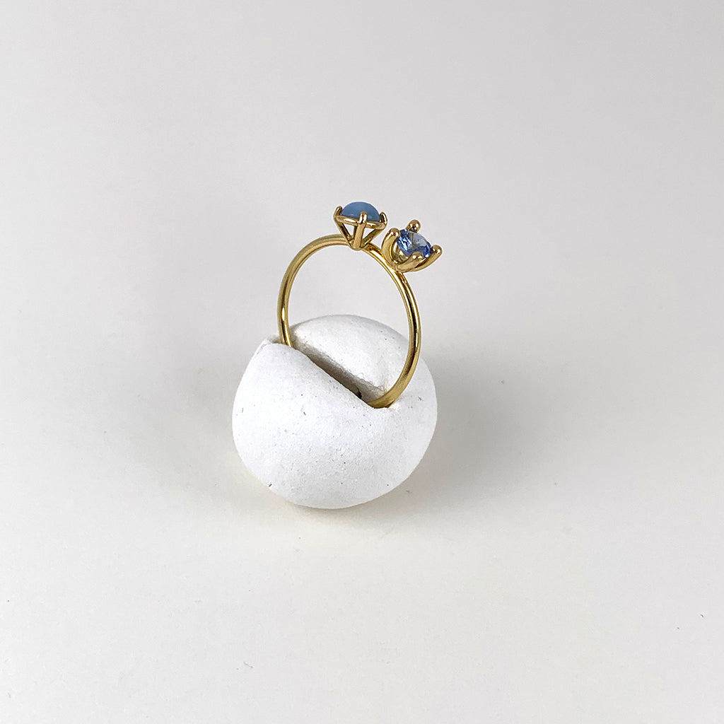 Blå Opal & Safir Ring