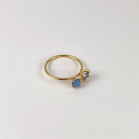 Blå Opal & Safir Ring