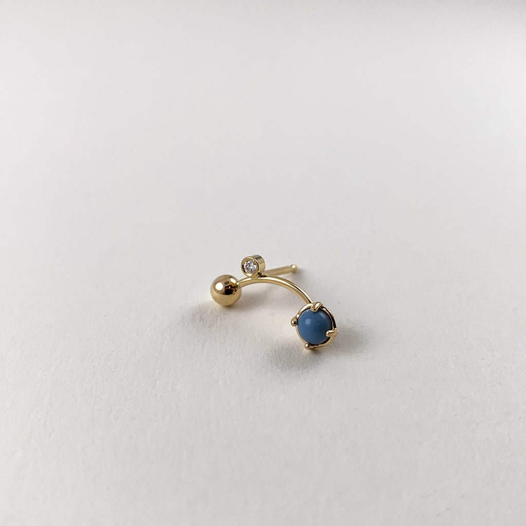 Earstud - Opal & Diamant