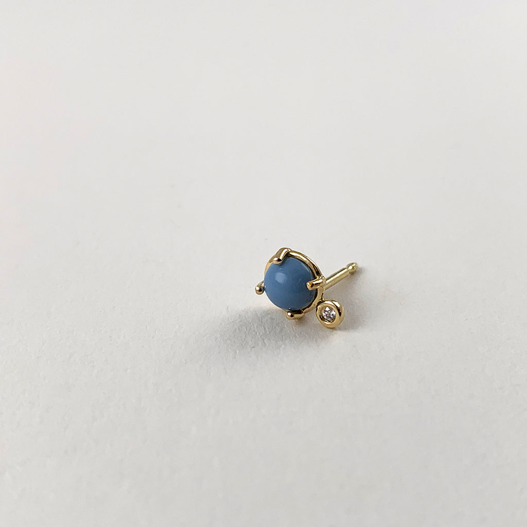 Earstud - Opal & Diamant