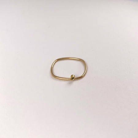 Teeny Tiny Ring & Green Diamond